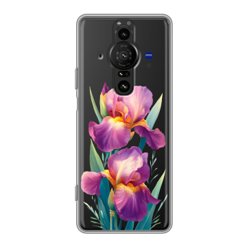 Силиконовый противоударный чехол на Sony Xperia Pro-I с принтом Цветы орхидеи