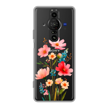 Силиконовый противоударный чехол на Sony Xperia Pro-I с принтом Цветы