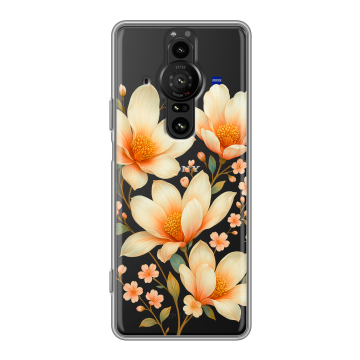 Силиконовый противоударный чехол на Sony Xperia Pro-I с принтом Цветы