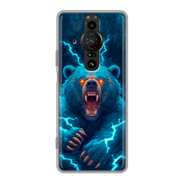 Силиконовый противоударный чехол на Sony Xperia Pro-I с принтом Медведь