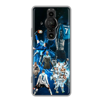 Силиконовый противоударный чехол на Sony Xperia Pro-I с принтом Реал Роналдо