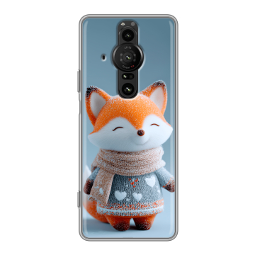 Силиконовый противоударный чехол на Sony Xperia Pro-I с принтом Лиса