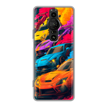 Силиконовый противоударный чехол на Sony Xperia Pro-I с принтом Тачки