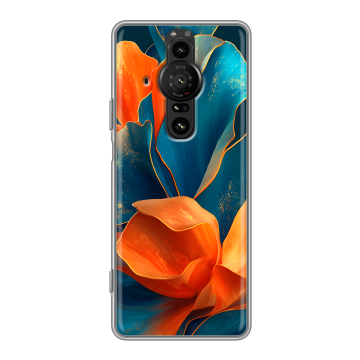 Силиконовый противоударный чехол на Sony Xperia Pro-I с принтом Цветы