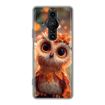 Силиконовый противоударный чехол на Sony Xperia Pro-I с принтом Милая сова Силиконовый противоударный чехол на Sony Xperia Pro-I с принтом Милая сова
