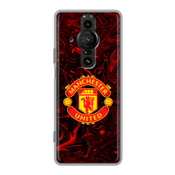 Силиконовый противоударный чехол на Sony Xperia Pro-I с принтом Manchester United Силиконовый противоударный чехол на Sony Xperia Pro-I с принтом Manchester United