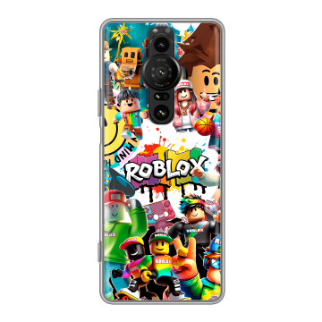 Силиконовый противоударный чехол на Sony Xperia Pro-I с принтом Roblox Роблокс