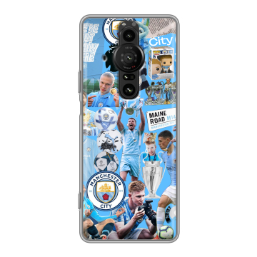 Силиконовый противоударный чехол на Sony Xperia Pro-I с принтом Man City Манчестер Сити Силиконовый противоударный чехол на Sony Xperia Pro-I с принтом Man City Манчестер Сити