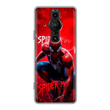 Силиконовый противоударный чехол на Sony Xperia Pro-I с принтом Spiderman Человек паук