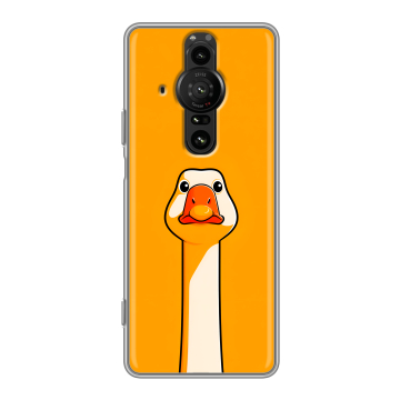 Силиконовый противоударный чехол на Sony Xperia Pro-I с принтом Смешная утка Силиконовый противоударный чехол на Sony Xperia Pro-I с принтом Смешная утка