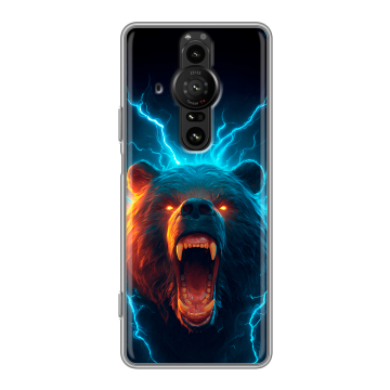 Силиконовый противоударный чехол на Sony Xperia Pro-I с принтом Медведь Силиконовый противоударный чехол на Sony Xperia Pro-I с принтом Медведь