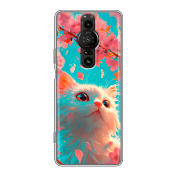 Силиконовый противоударный чехол на Sony Xperia Pro-I с принтом Красивый кот Силиконовый противоударный чехол на Sony Xperia Pro-I с принтом Красивый кот