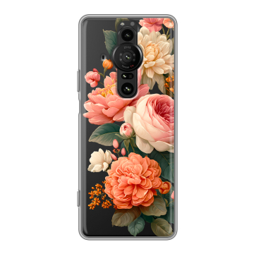 Силиконовый противоударный чехол на Sony Xperia Pro-I с принтом цветы Силиконовый противоударный чехол на Sony Xperia Pro-I с принтом цветы