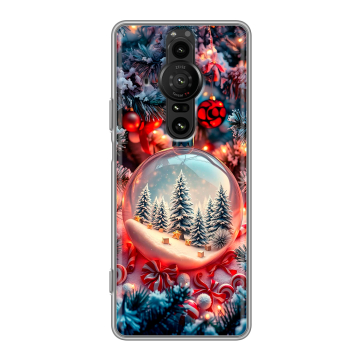 Силиконовый противоударный чехол на Sony Xperia Pro-I с принтом Новый год Силиконовый противоударный чехол на Sony Xperia Pro-I с принтом Новый год