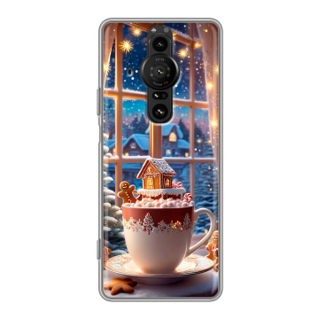 Силиконовый противоударный чехол на Sony Xperia Pro-I с принтом Новый год Силиконовый противоударный чехол на Sony Xperia Pro-I с принтом Новый год
