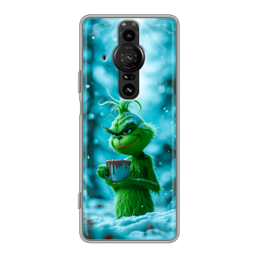 Силиконовый противоударный чехол на Sony Xperia Pro-I с принтом Новый год гринч Силиконовый противоударный чехол на Sony Xperia Pro-I с принтом Новый год гринч