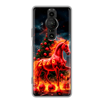 Силиконовый противоударный чехол на Sony Xperia Pro-I с принтом Новый год Силиконовый противоударный чехол на Sony Xperia Pro-I с принтом Новый год