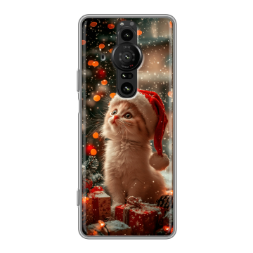 Силиконовый противоударный чехол на Sony Xperia Pro-I с принтом Новый год Силиконовый противоударный чехол на Sony Xperia Pro-I с принтом Новый год