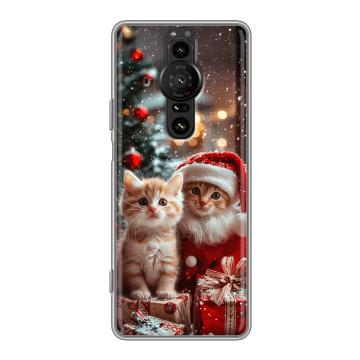 Силиконовый противоударный чехол на Sony Xperia Pro-I с принтом Новый год Силиконовый противоударный чехол на Sony Xperia Pro-I с принтом Новый год