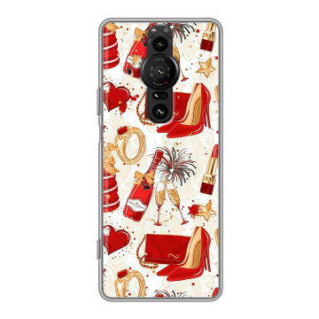 Силиконовый противоударный чехол на Sony Xperia Pro-I с принтом Новый год Силиконовый противоударный чехол на Sony Xperia Pro-I с принтом Новый год