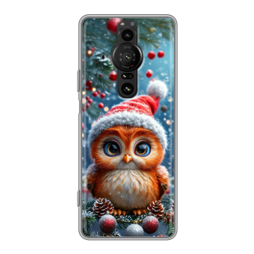 Силиконовый противоударный чехол на Sony Xperia Pro-I с принтом Новый год