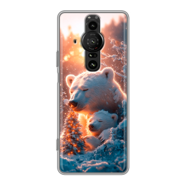 Силиконовый противоударный чехол на Sony Xperia Pro-I с принтом Новый год