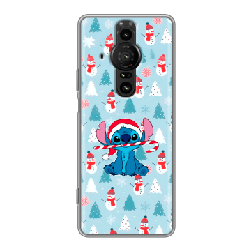 Силиконовый противоударный чехол на Sony Xperia Pro-I с принтом Стич Новый год