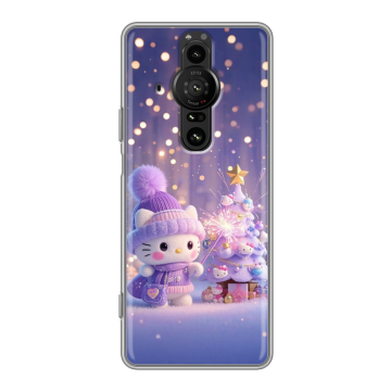Силиконовый противоударный чехол на Sony Xperia Pro-I с принтом Новый год