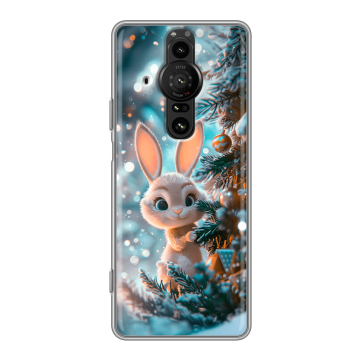 Силиконовый противоударный чехол на Sony Xperia Pro-I с принтом Новый год