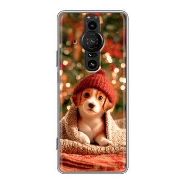 Силиконовый противоударный чехол на Sony Xperia Pro-I с принтом Новый год