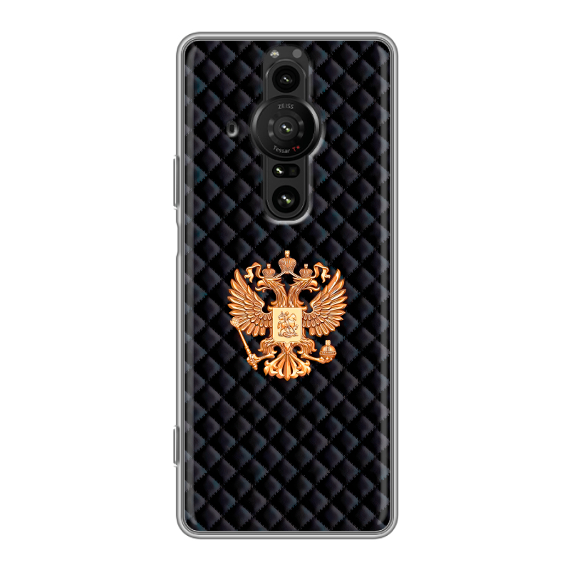 Силиконовый противоударный чехол на Sony Xperia Pro-I с принтом Герб России принт Силиконовый противоударный чехол на Sony Xperia Pro-I с принтом Герб России принт