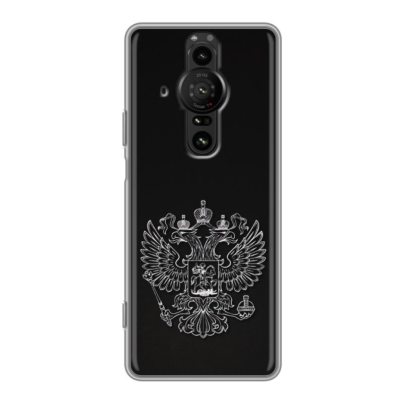 Силиконовый противоударный чехол на Sony Xperia Pro-I с принтом Герб России Силиконовый противоударный чехол на Sony Xperia Pro-I с принтом Герб России