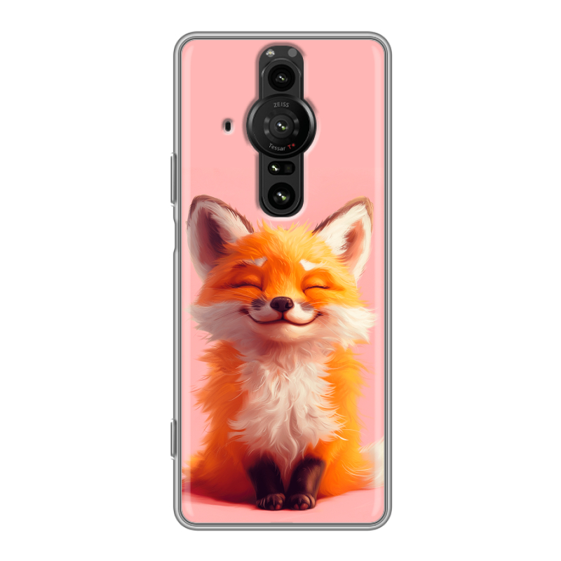 Силиконовый противоударный чехол на Sony Xperia Pro-I с принтом милая лиса Силиконовый противоударный чехол на Sony Xperia Pro-I с принтом милая лиса