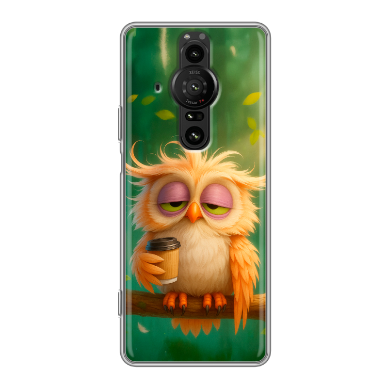 Силиконовый противоударный чехол на Sony Xperia Pro-I с принтом сова Силиконовый противоударный чехол на Sony Xperia Pro-I с принтом сова