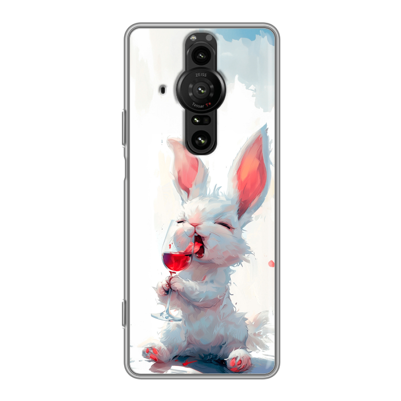 Силиконовый противоударный чехол на Sony Xperia Pro-I с принтом кролик зайчик Силиконовый противоударный чехол на Sony Xperia Pro-I с принтом кролик зайчик