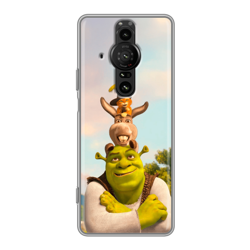 Силиконовый противоударный чехол на Sony Xperia Pro-I с принтом Шрек Shrek Силиконовый противоударный чехол на Sony Xperia Pro-I с принтом Шрек Shrek