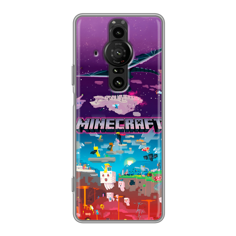 Силиконовый противоударный чехол на Sony Xperia Pro-I с принтом Майнкрафт Minecraft Силиконовый противоударный чехол на Sony Xperia Pro-I с принтом Майнкрафт Minecraft