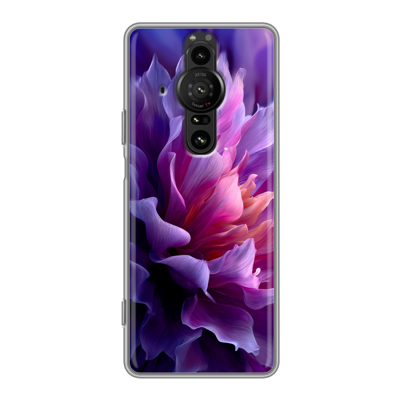 Силиконовый противоударный чехол на Sony Xperia Pro-I с принтом женский цветы Силиконовый противоударный чехол на Sony Xperia Pro-I с принтом женский цветы