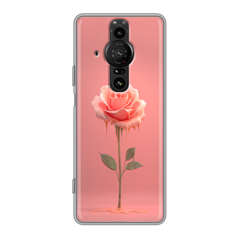 Силиконовый противоударный чехол на Sony Xperia Pro-I с принтом Розовая роза Силиконовый противоударный чехол на Sony Xperia Pro-I с принтом Розовая роза