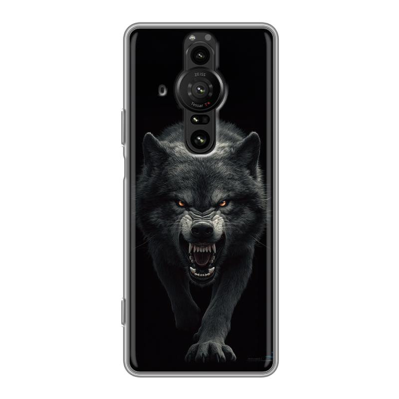 Силиконовый противоударный чехол на Sony Xperia Pro-I с принтом Волк Силиконовый противоударный чехол на Sony Xperia Pro-I с принтом Волк