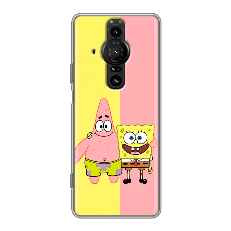 Силиконовый противоударный чехол на Sony Xperia Pro-I с принтом Спанч боб Спанчбоб Силиконовый противоударный чехол на Sony Xperia Pro-I с принтом Спанч боб Спанчбоб