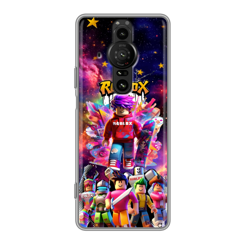 Силиконовый противоударный чехол на Sony Xperia Pro-I с принтом Roblox Роблокс Силиконовый противоударный чехол на Sony Xperia Pro-I с принтом Roblox Роблокс