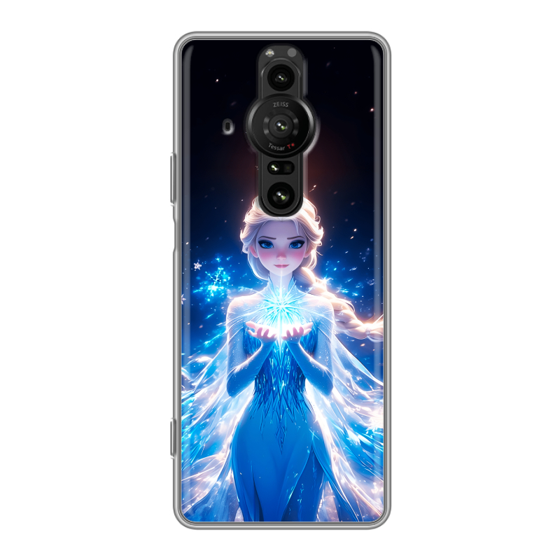 Силиконовый противоударный чехол на Sony Xperia Pro-I с принтом Холодное сердце Frozen Силиконовый противоударный чехол на Sony Xperia Pro-I с принтом Холодное сердце Frozen
