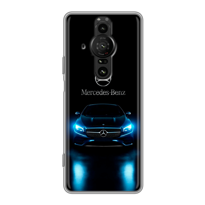 Силиконовый противоударный чехол на Sony Xperia Pro-I с принтом Mercedes Мерседес Силиконовый противоударный чехол на Sony Xperia Pro-I с принтом Mercedes Мерседес