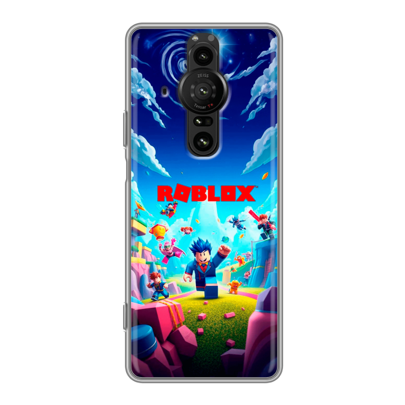 Силиконовый противоударный чехол на Sony Xperia Pro-I с принтом Roblox Роблокс Силиконовый противоударный чехол на Sony Xperia Pro-I с принтом Roblox Роблокс