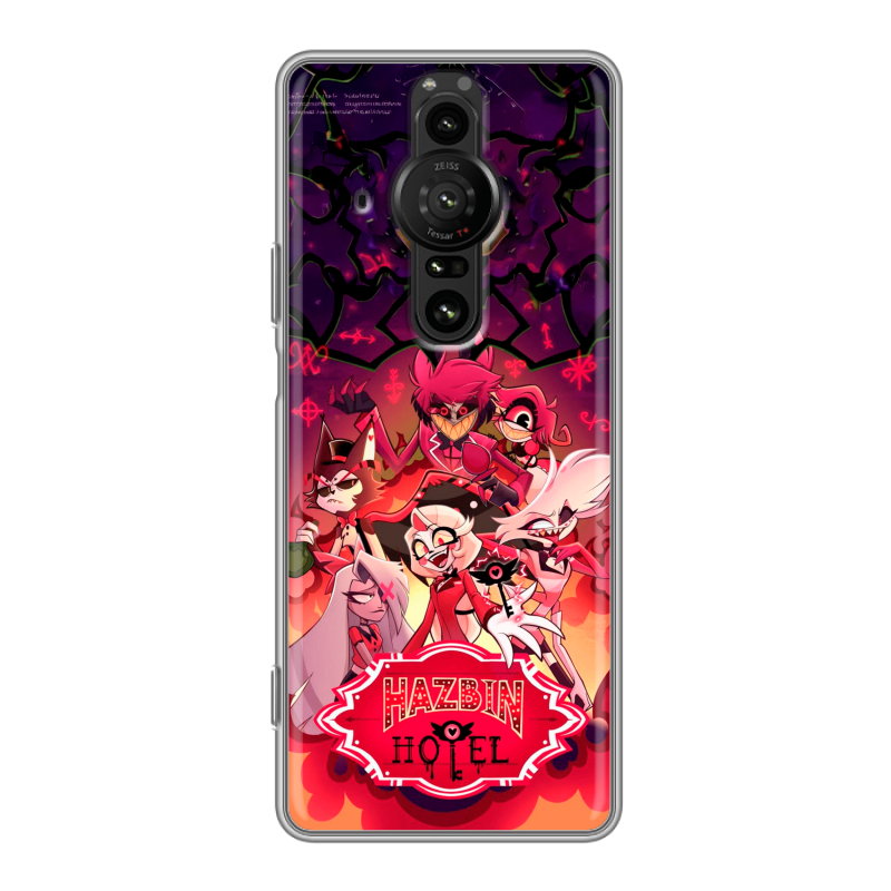 Силиконовый противоударный чехол на Sony Xperia Pro-I с принтом Hazbin Hotel Отель Хазбин Силиконовый противоударный чехол на Sony Xperia Pro-I с принтом Hazbin Hotel Отель Хазбин