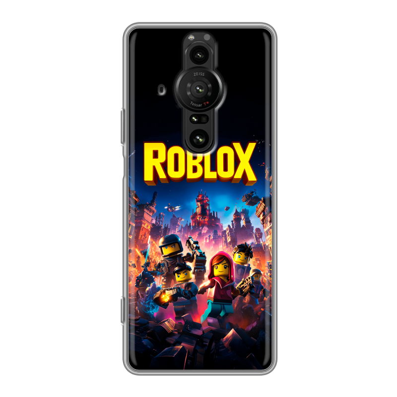 Силиконовый противоударный чехол на Sony Xperia Pro-I с принтом Roblox Роблокс Силиконовый противоударный чехол на Sony Xperia Pro-I с принтом Roblox Роблокс