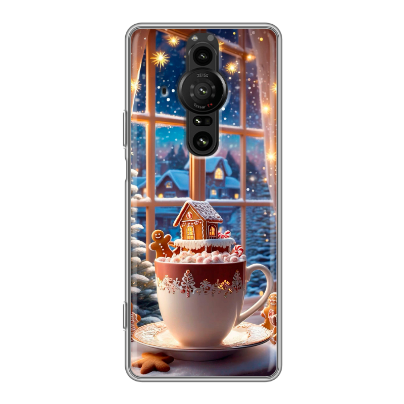 Силиконовый противоударный чехол на Sony Xperia Pro-I с принтом Новый год Силиконовый противоударный чехол на Sony Xperia Pro-I с принтом Новый год