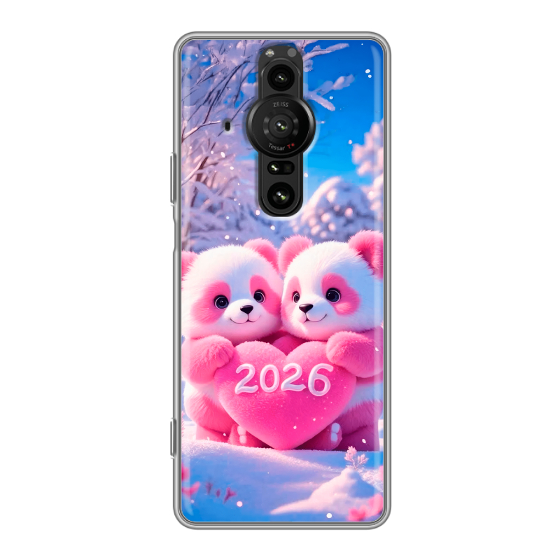 Силиконовый противоударный чехол на Sony Xperia Pro-I с принтом Новый год Силиконовый противоударный чехол на Sony Xperia Pro-I с принтом Новый год
