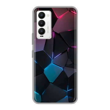 Силиконовый противоударный чехол на Tecno Camon 18 с принтом Геометрия неона Силиконовый противоударный чехол на Tecno Camon 18 с принтом Геометрия неона